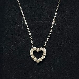 Sterling silver heart necklace. Stamped 925.